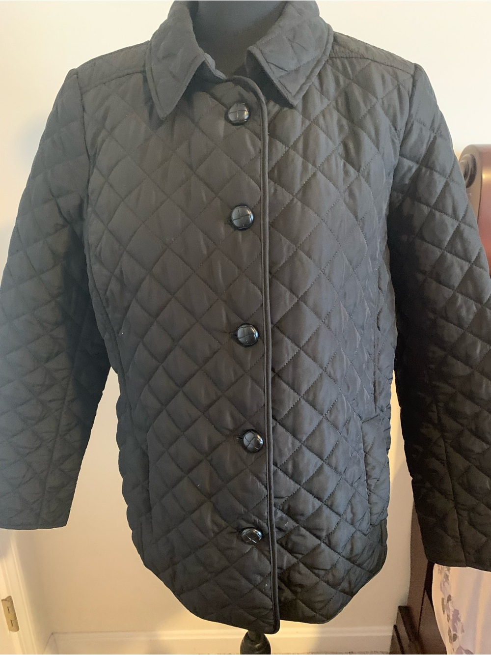 Jones New York Quilted Puffer Jacket - Black